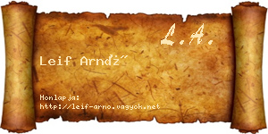 Leif Arnó névjegykártya